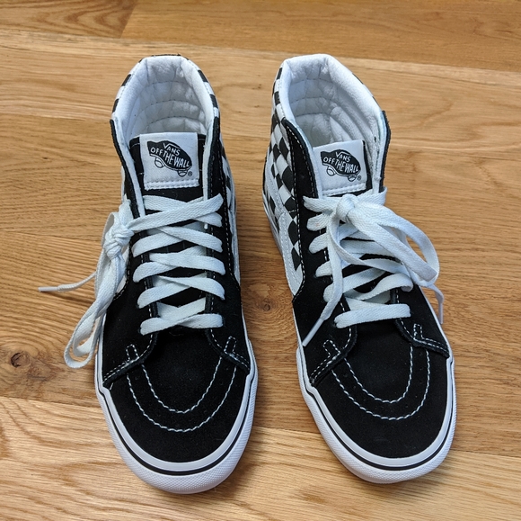 vans sk8 hi platform checkerboard